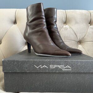 Via Spiga Women's Boot Size 10 High Heel Brown Pointed Toe Ankle Booties